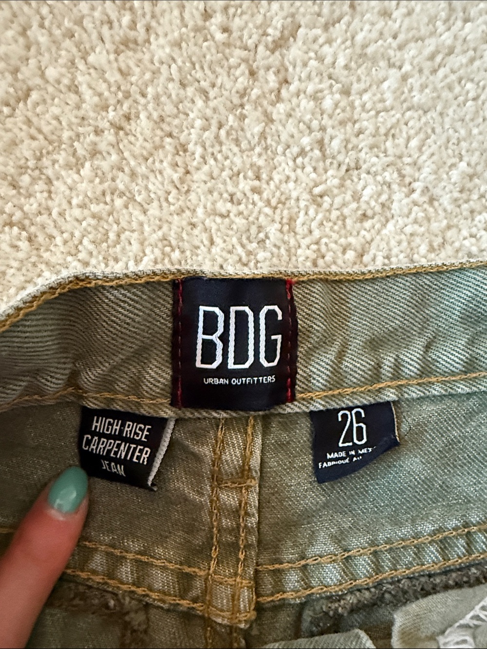 BDG Olive Green Cargo Pants - Picture 2 of 5
